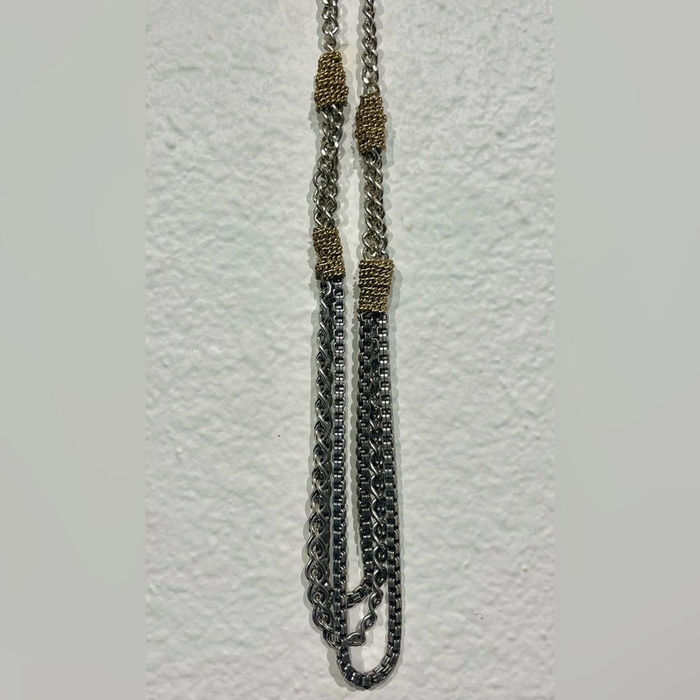 Jessica Simpson Gold & Silver-tone Multi-strand Statement Necklace